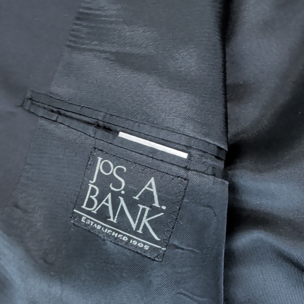 Jos A Bank Classic Professional Blazer Mens 41R Black 100% Wool Suit Jacket - Picture 4 of 13